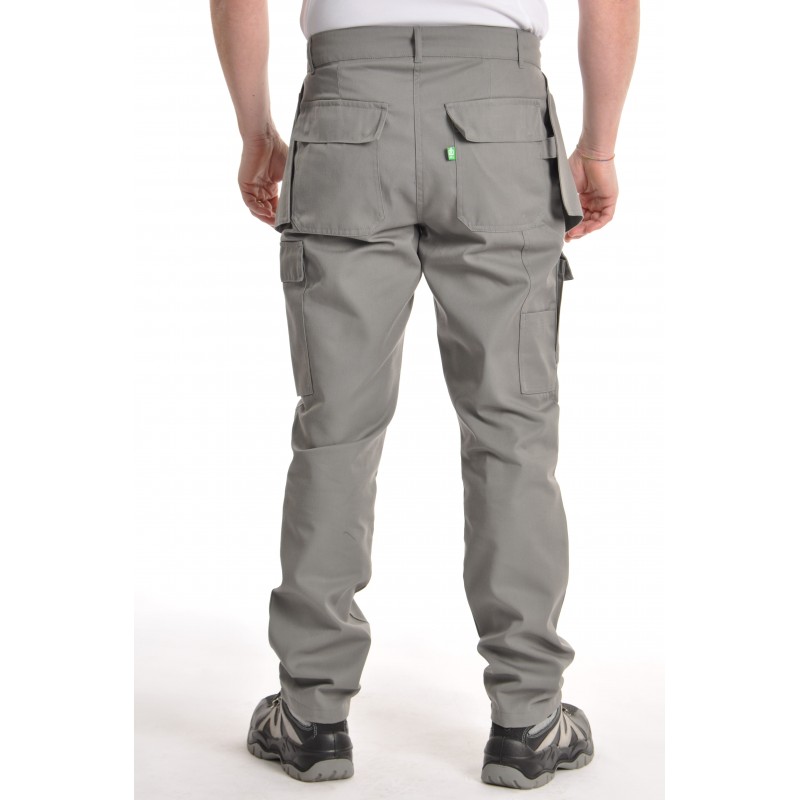 Pantalon de travail homme gris en coton/polyester - PANTALON PC GRIS  ELASTIQUE PBV